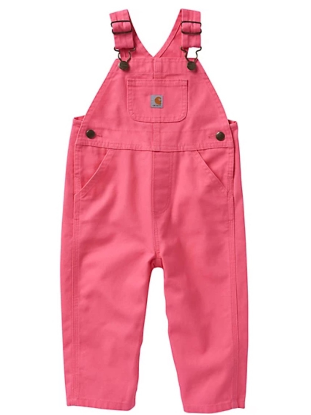 Carhartt Girls' Pink Canvas Bib Overalls